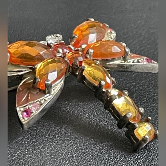 Gorgeous Rhinestone & Enamel Dragonfly Brooch‎ Pin - Picture 3 of 8